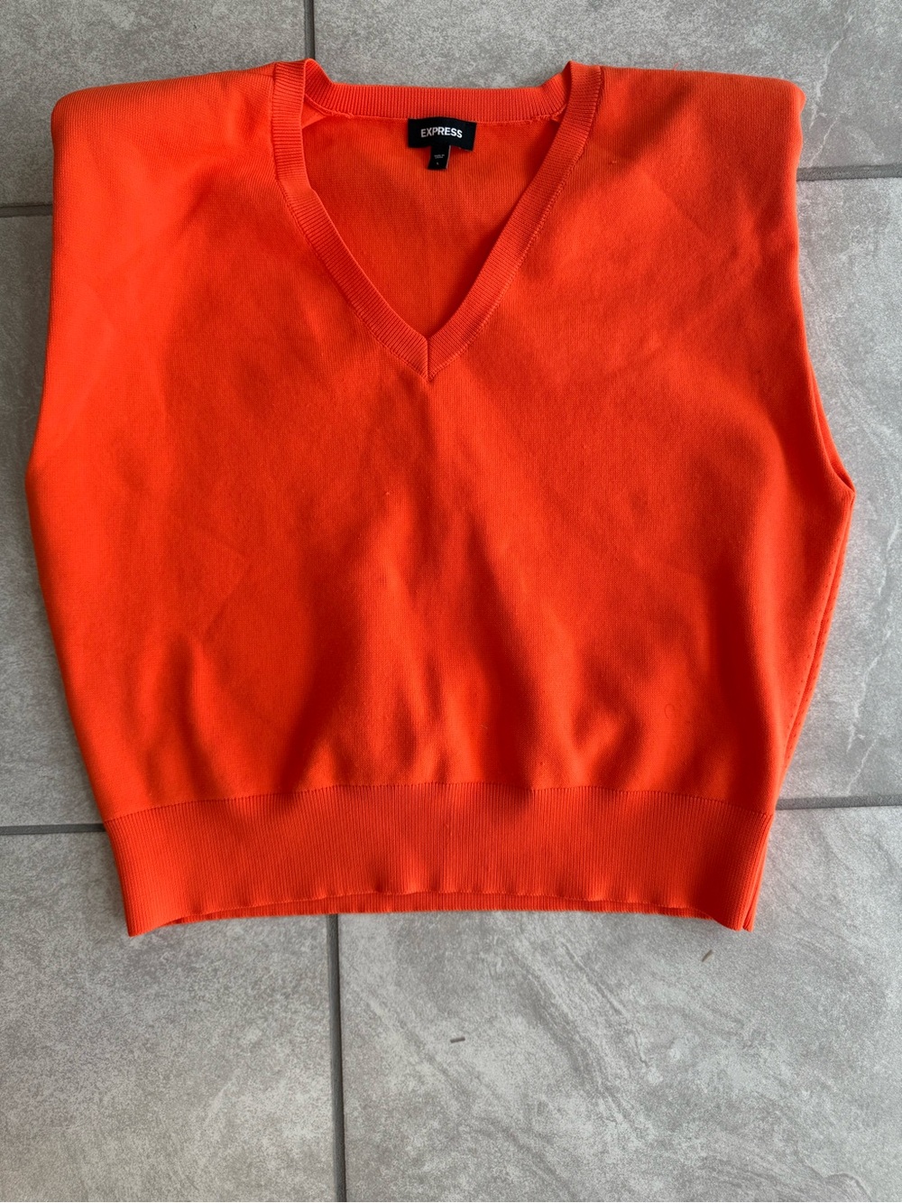 Express Vibrant Orange Sleeveless SweaterVest - Size L